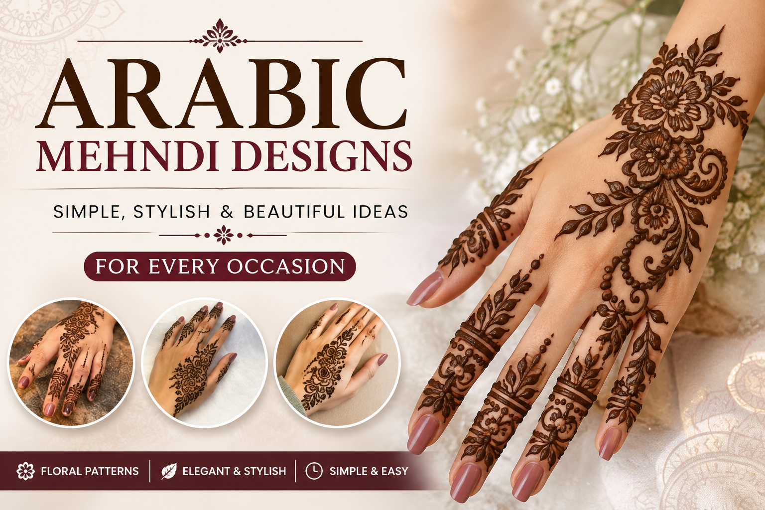 Arabic Mehndi Designs: Simple, Stylish and Beautiful Ideas